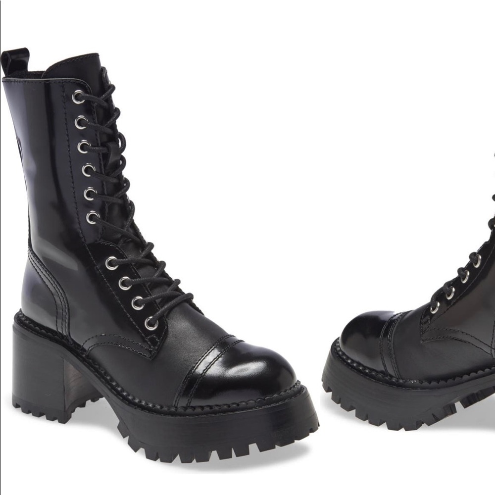 Jeffrey Campbell Locust Combat Boots in Black Box size 7